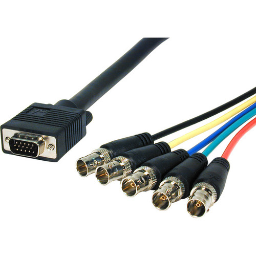 Comprehensive Pro AV/IT Series VGA HD15 plug to 5 BNC jacks cable 2ft