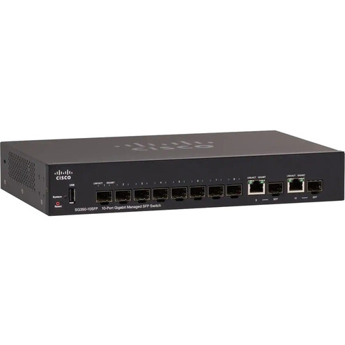 Cisco SG350-10SFPK9NA-RF SG350-10SFP 10-Port Gigabit Managed SFP Switch