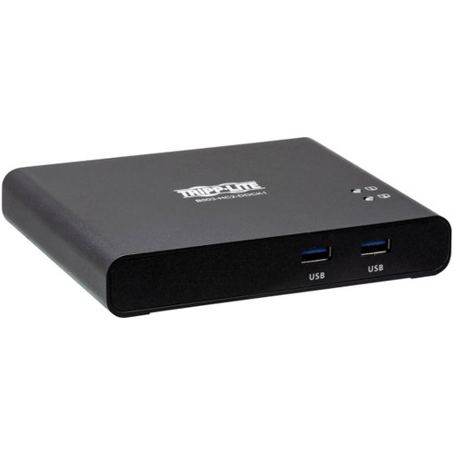 Tripp Lite 2-Port USB-C KVM Dock 4K HDMI USB 3.2 Gen 1 USB-A Hub Remote Selector 85W PD Charging Black