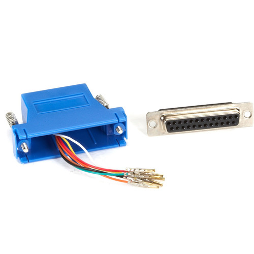 Black Box FA4525F-BL Modular Adapter Kit - DB25 Female to RJ45 Female - Blue