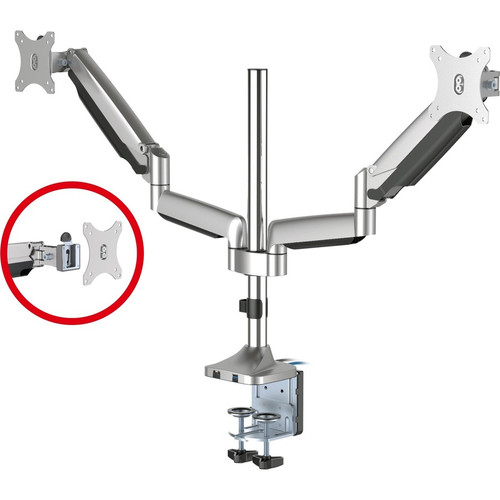 SIIG Dual Monitor Gas Spring Desk Mount with USB Port - 17" to 32"