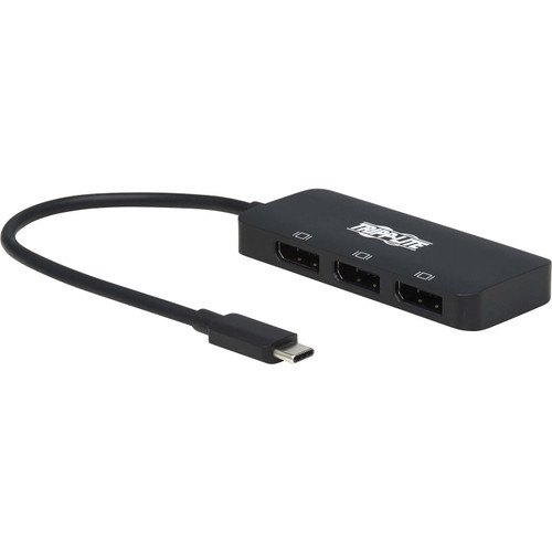 Tripp Lite U444-3DP-MST USB-C Adapter Triple Display 4K 60 Hz DisplayPort 8K HDR 4:4:4 HDCP 2.2 DP 1.4 Alt Mode Black