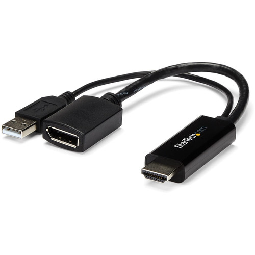 StarTech HD2DP HDMI to DisplayPort Adapter - 4K 30Hz - HDMI to DisplayPort Converter - Compact HDMI to DP Adapter - USB-Powered