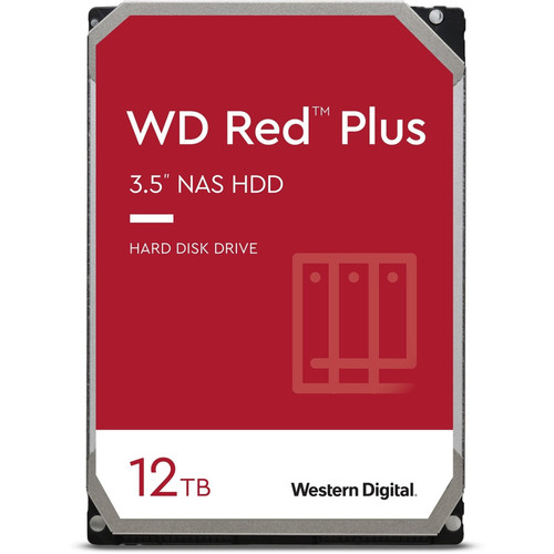 Western Digital Red Plus WD120EFBX 12 TB Hard Drive - 3.5" Internal - SATA (SATA/600) - Conventional Magnetic Recording (CMR) Method