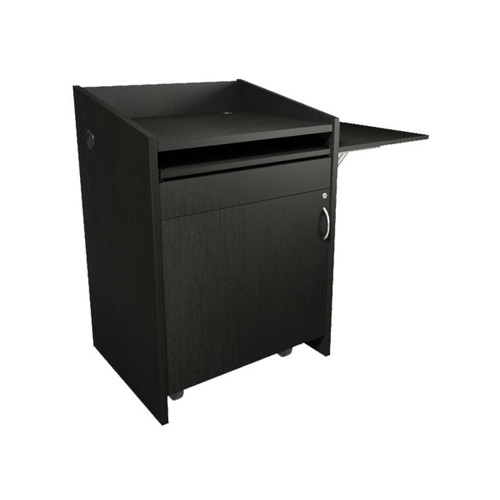 Middle Atlantic Pre-Configured L2 Series Lectern with Connectivity & Flip Up Shelf - Grained Ebony