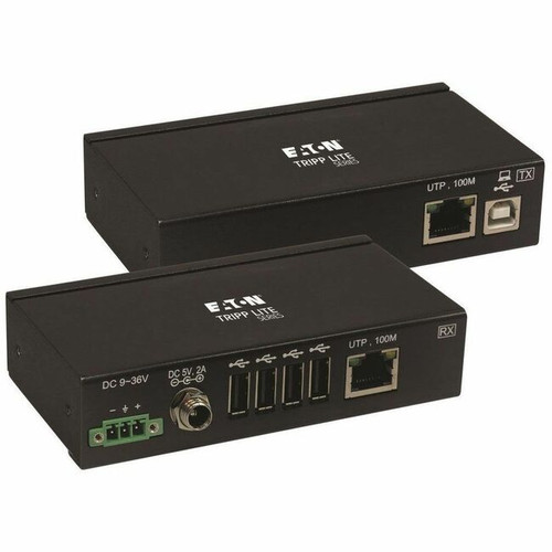 Tripp Lite B203-104-IND-ER 4-Port Industrial USB over Cat6 Extender ESD Protection PoC USB 2.0 Mountable 330 ft. TAA