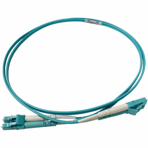 Ortronics Infinium Ultra LC to LC Duplex Patch Cord, 2mm, OM4, Aqua, Plenum, 10 Meter