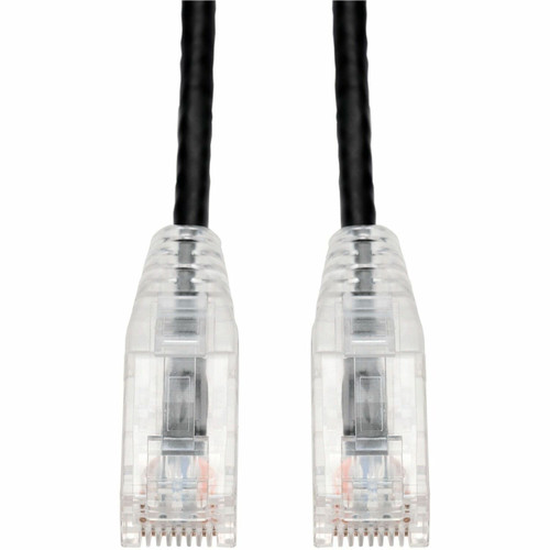 AddOn 1ft Black CAT 6A Slim PVC Ethernet Cable Snagless Clear-Claw RJ-45 M/M