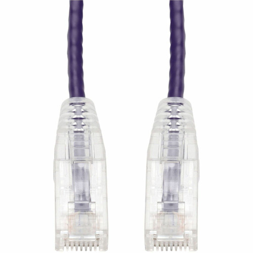 AddOn 10ft Purple CAT 6A Slim PVC Ethernet Cable Snagless Clear-Claw RJ-45 M/M