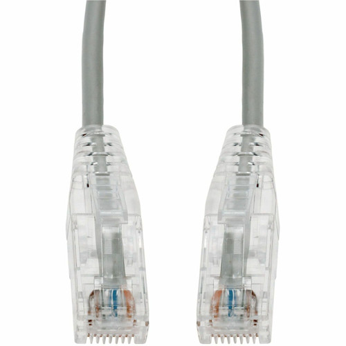 AddOn 1ft Gray CAT 6A Slim PVC Ethernet Cable Snagless Clear-Claw RJ-45 M/M