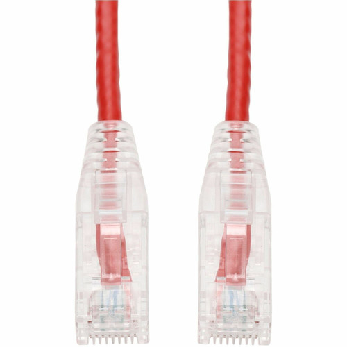 AddOn 15ft Red CAT 6A Slim PVC Ethernet Cable Snagless Clear-Claw RJ-45 M/M