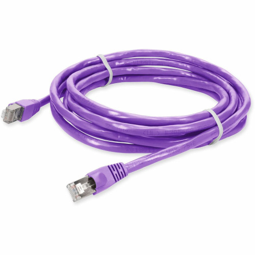 AddOn 1ft RJ-45 (male) to RJ-45 (male) Violet Cat6 straight STP PVC copper patch cable