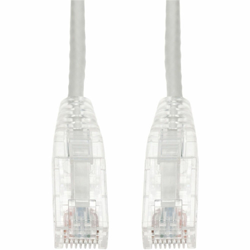 AddOn 100ft White CAT 6A Slim PVC Ethernet Cable Snagless Clear-Claw RJ-45 M/M