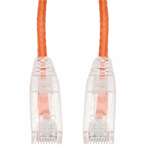 AddOn 6in Orange CAT 6A Slim PVC Ethernet Cable Snagless Clear-Claw RJ-45 M/M