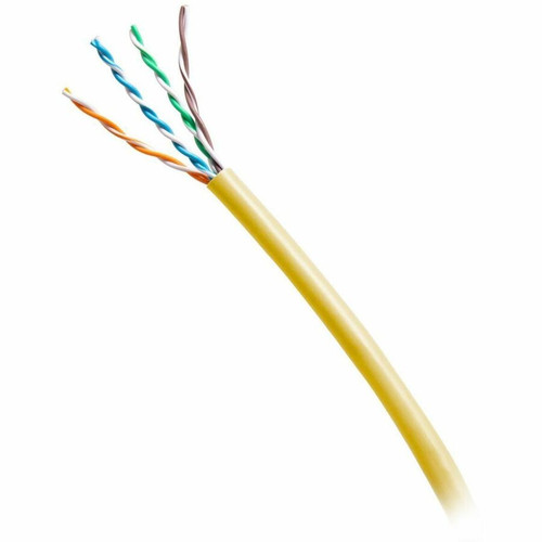C2G C2G56037 TAA-Complaint Cat6 Bulk Unshielded (UTP) Ethernet Network Cable with Solid Conductors-Riser CMR-Rated - Yellow - 1000ft