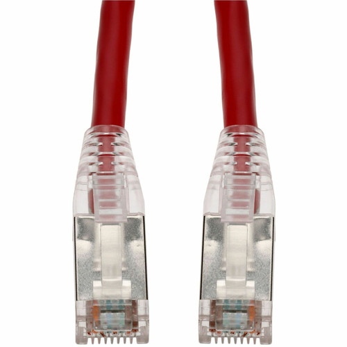 AddOn 7.5ft Red CAT 6A Shielded PVC Ethernet Cable Snagless Easy Clear Boot RJ-45 M/M