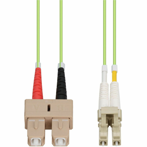 AddOn 10m SC to LC Lime Green OM5 Duplex OFNP (Plenum-Rated) Fiber Patch Cable