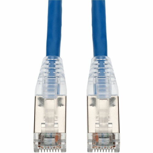 AddOn 2.5ft Blue CAT 6A Shielded PVC Ethernet Cable Snagless Easy Clear Boot RJ-45 M/M