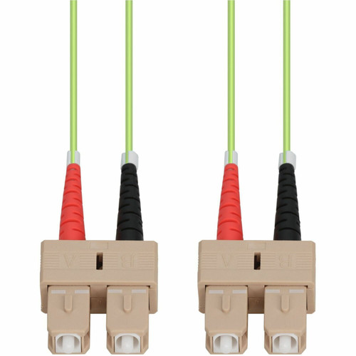 AddOn 2m SC to SC Lime Green OM5 Duplex OFNP (Plenum-Rated) Fiber Patch Cable