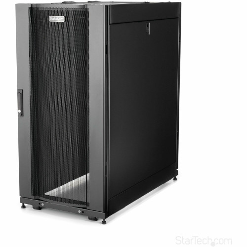 StarTech.com 4-Post 25U Server Rack Cabinet - 19" Data Rack Cabinet for Computer / IT Equipment - Home Network Rack - Half Height Server Rack