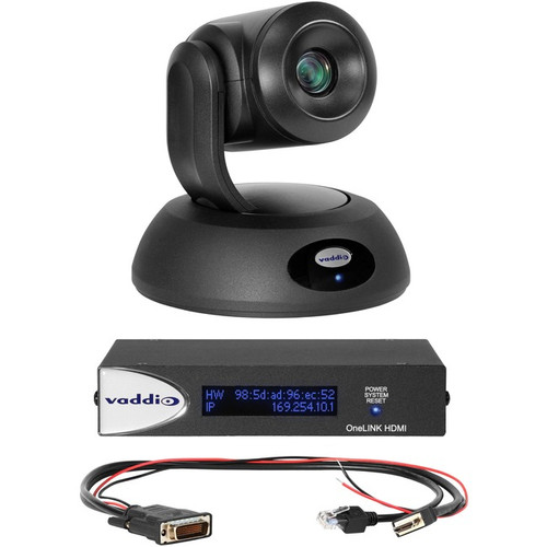 Vaddio RoboSHOT 12E HDBT OneLINK HDMI System for Polycom Codecs - Includes PTZ Camera and HDMI Receiver - Black