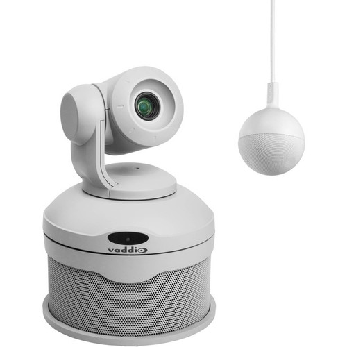 Vaddio ConferenceSHOT AV HD Video Conferencing System - Includes PTZ Camera, CeilingMIC Microphone, and Speaker - White