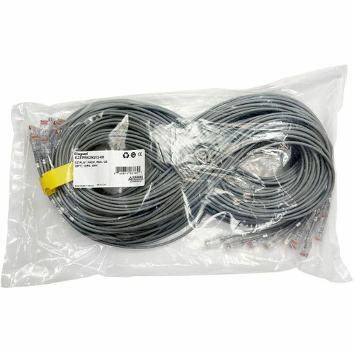 Ortronics EZFPM6A05Q12-08 EZ Patch Flat Pack Clarity CAT6A 5FT - 12 Pack - Gray