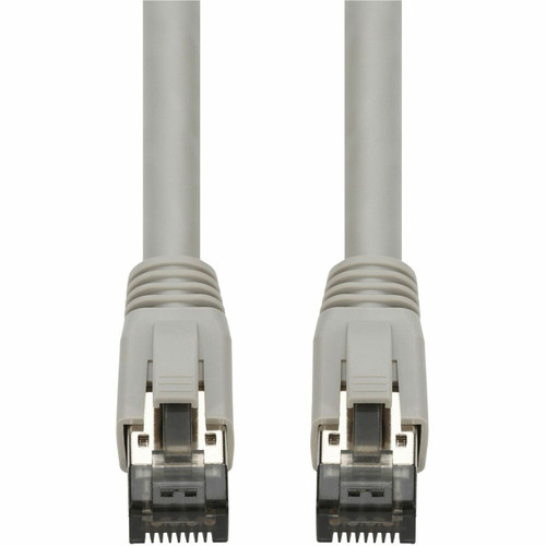 AddOn ADD-1FCAT8-GY 1ft Gray CAT 8 Shielded (S/FTP) PVC Ethernet Cable Snagless Easy Boot RJ-45 M/M
