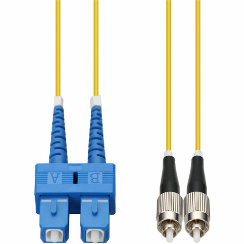 AddOn ADD-SC-FC-100M9SMFP 100m SC to FC Yellow OS2 Duplex OFNP (Plenum-Rated) SMF Fiber Patch Cable