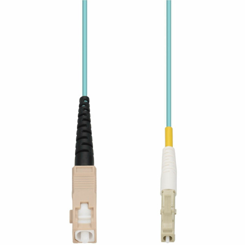 AddOn ADD-SC-LC-65MS5OM4 65m SC to LC Aqua OM4 Simplex OFNR (Riser-Rated) Fiber Patch Cable