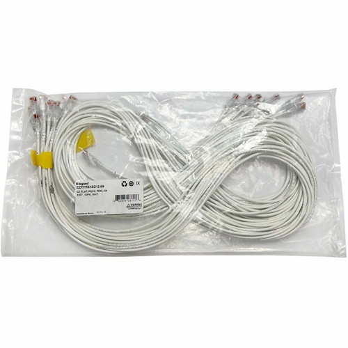 Ortronics EZ Patch Flat Pack Clarity CAT6A 7FT - 12 Pack - White