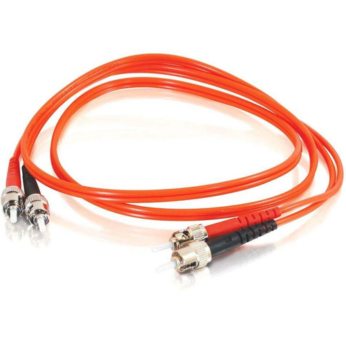 C2G 11091 -2m ST-ST 50/125 OM2 Duplex Multimode Fiber Optic Cable (TAA Compliant) - Orange