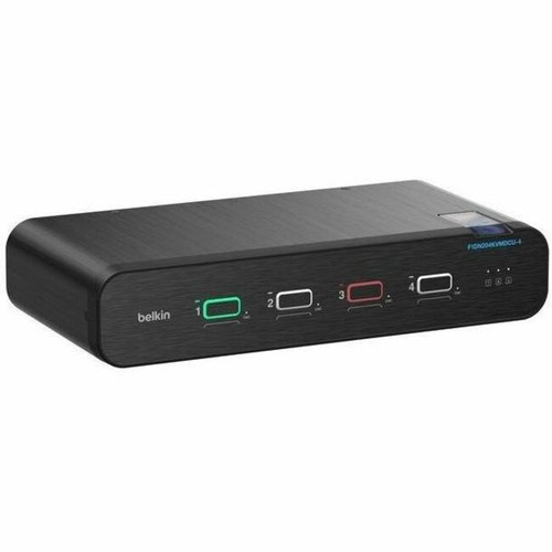 Belkin F1DN204KVMDCU-4 Universal DisplayPort Secure KVM - 4-Port Dual Head with CAC and USB-C