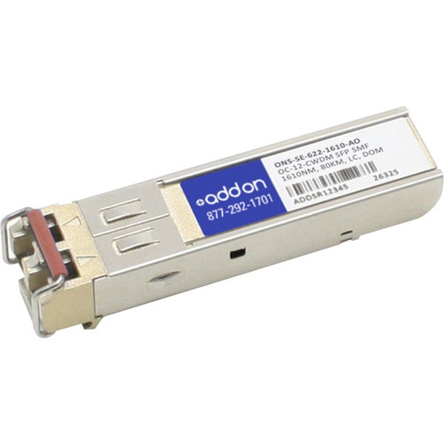 AddOn Cisco ONS ONS-SE-622-1610 Compatible TAA Compliant OC-12-CWDM SFP Transceiver (SMF, 1610nm, 80km, LC, DOM)