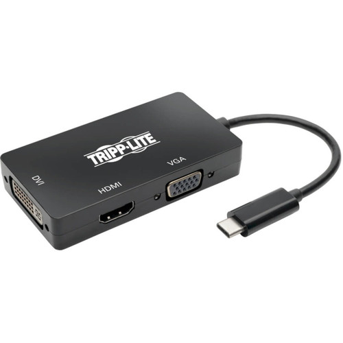 Tripp Lite USB C Multiport Adapter HDMI / DVI / VGA 4Kx2K USB Type C Black
