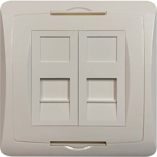 Tripp Lite 2-Port UK-Style Wall Plate, Unloaded Shuttered Module, White