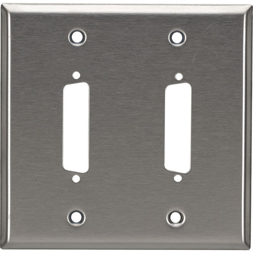 Black Box Wallplate - Stainless Steel, DB25, Double-Gang, 2-Port