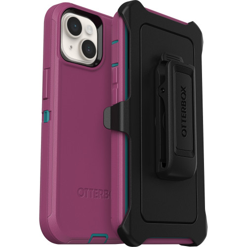 OtterBox Defender Rugged Carrying Case (Holster) Apple iPhone 14, iPhone 13 Smartphone - Canyon Sun (Pink)