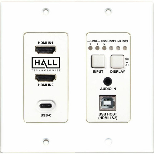 Hall 2-Gang HDBaseT 2.0 Wall Plate Transmitter