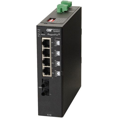 Omnitron Systems 2880-0-14-2Z RuggedNet Unmanaged Ruggedized Industrial Gigabit - MM ST - RJ-45 - Ethernet Fiber Switch