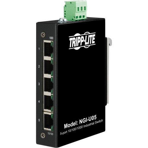 Tripp Lite 5-Port Unmanaged Industrial Gigabit Ethernet Switch 10/100/1000 Mbps DIN/Wall Mount