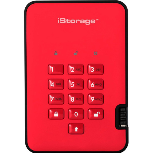 iStorage diskAshur2 HDD 1 TB | Secure Portable Hard Drive | Password Protected | Dust/Water-Resistant | Hardware Encryption IS-DA2-256-1000-R