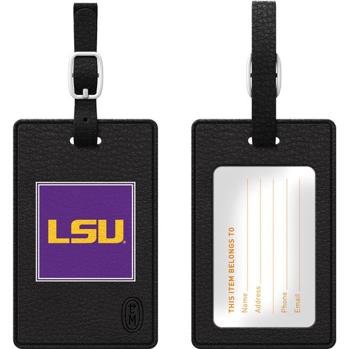 OTM Black Leather Classic Bag Tag Louisiana State University