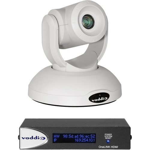 Vaddio RoboSHOT 40 UHD OneLINK HDMI Video Conferencing System - Includes PTZ Camera and HDMI Receiver - White