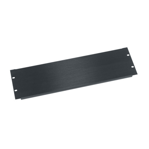 Middle Atlantic 3 RU Flanged Blank Rack Panel, Black Brushed and Anodized Aluminum