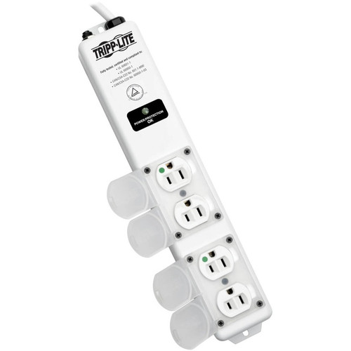 Tripp Lite Safe-IT UL 60601-1 Medical-Grade Surge Protector for Patient-Care Vicinity 4x Hospital-Grade Outlets 15 ft. Cord Antimicrobial Protection