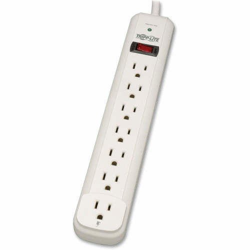 Tripp Lite Protect It! 7-Outlet Surge Protector 25 ft. Cord 1080 Joules Diagnostic LED Light Gray Housing