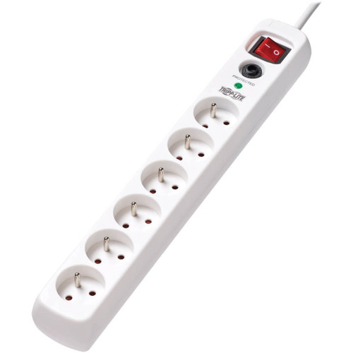 Tripp Lite 6-Outlet Surge Protector French Type E Outlets 220-250V AC 16A 1.8 m Cord Type E Plug White