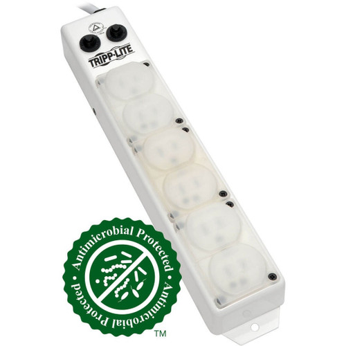 Tripp Lite Safe-IT UL 1363A Medical-Grade Power Strip for Patient-Care Vicinity 6x 15A Hospital-Grade Outlets Safety Covers 7 ft. Cord