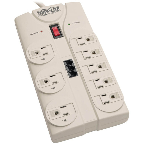 Tripp Lite Protect It! 8-Outlet Computer Surge Protector 8 ft. (2.43 m) Cord 2160 Joules Tel/Modem/Fax Protection